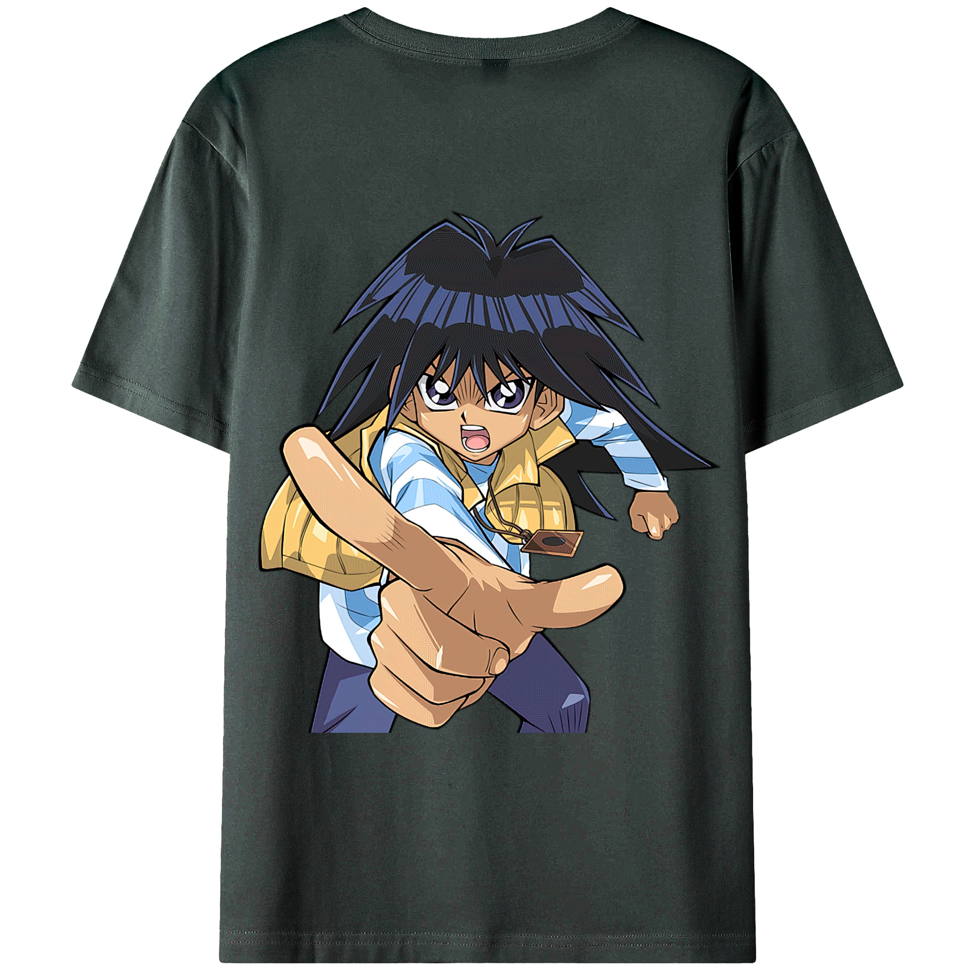 （画像用） 遊☆戯☆王 Yu-Gi-Oh! 綿100％ メンズ半袖Tシャツ（バックプリント） 通気性